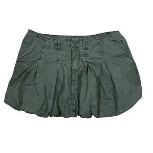 Witty Fox Army Green Bubble Hem Cargo Mini Skirt 9/29 Y2K Streetwear Utility